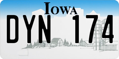 IA license plate DYN174