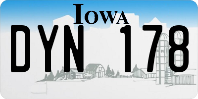 IA license plate DYN178