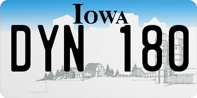 IA license plate DYN180