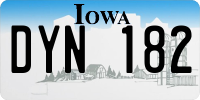 IA license plate DYN182