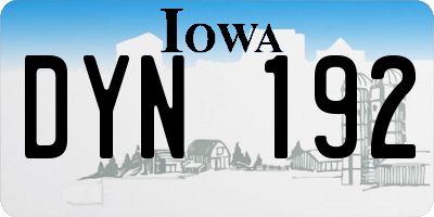 IA license plate DYN192