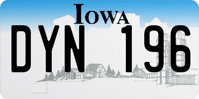 IA license plate DYN196