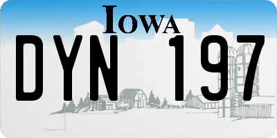 IA license plate DYN197