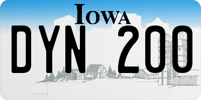 IA license plate DYN200