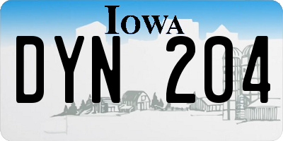 IA license plate DYN204