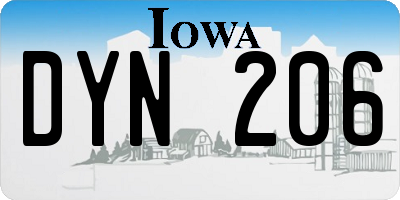 IA license plate DYN206