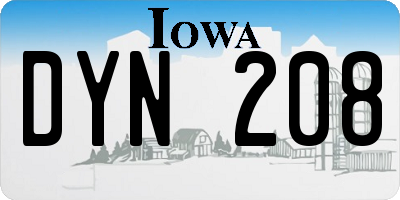 IA license plate DYN208