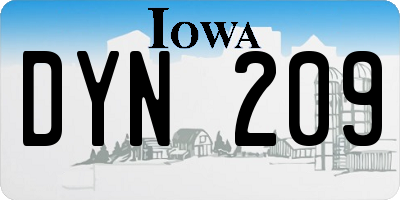 IA license plate DYN209