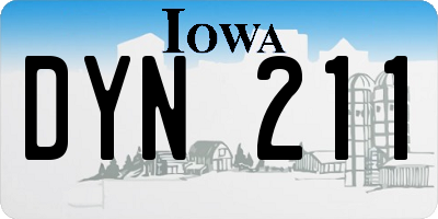 IA license plate DYN211