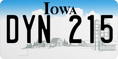 IA license plate DYN215