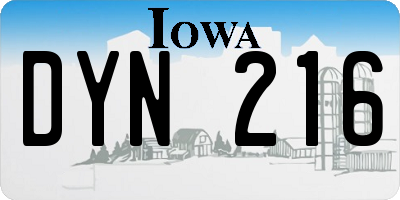 IA license plate DYN216