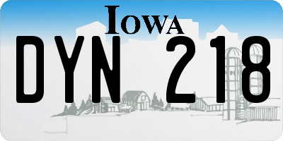 IA license plate DYN218