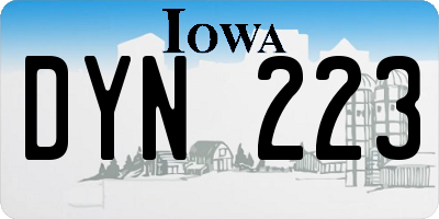 IA license plate DYN223