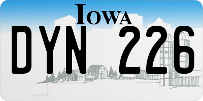 IA license plate DYN226