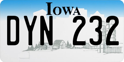 IA license plate DYN232
