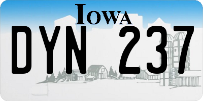 IA license plate DYN237