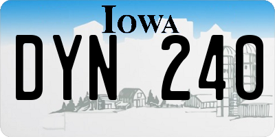 IA license plate DYN240