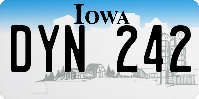 IA license plate DYN242