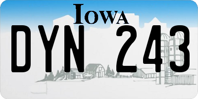 IA license plate DYN243