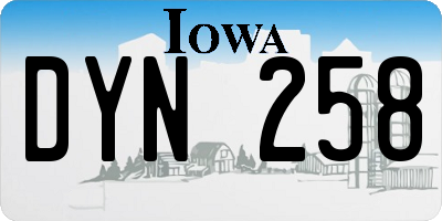 IA license plate DYN258