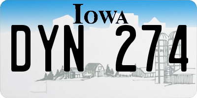 IA license plate DYN274