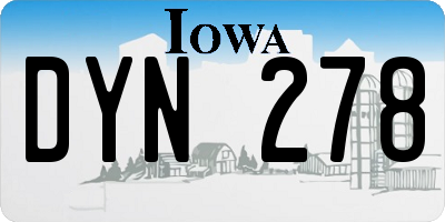 IA license plate DYN278