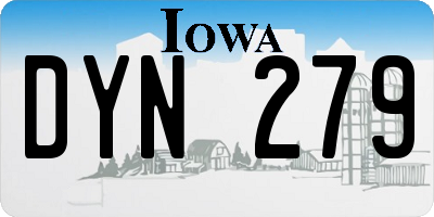 IA license plate DYN279