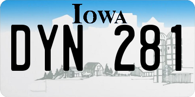 IA license plate DYN281