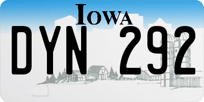 IA license plate DYN292