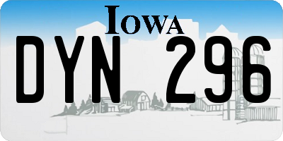 IA license plate DYN296