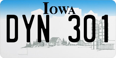 IA license plate DYN301