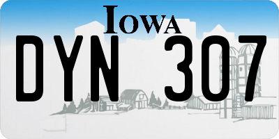 IA license plate DYN307