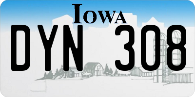 IA license plate DYN308