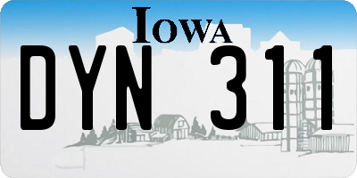IA license plate DYN311