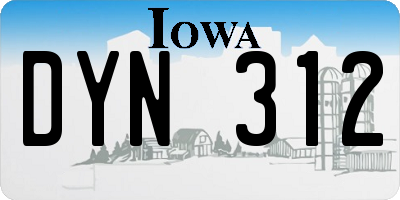 IA license plate DYN312