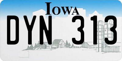 IA license plate DYN313