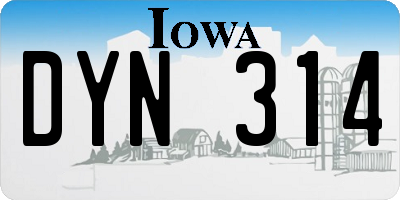 IA license plate DYN314