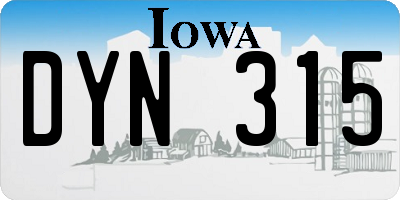 IA license plate DYN315