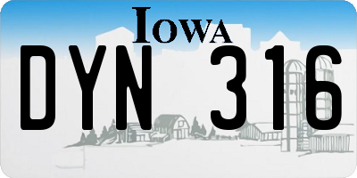 IA license plate DYN316