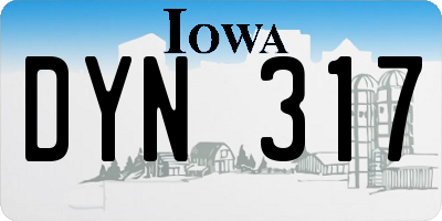 IA license plate DYN317