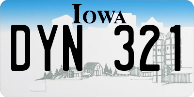 IA license plate DYN321