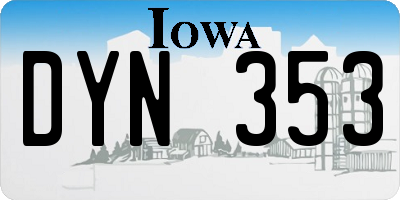 IA license plate DYN353