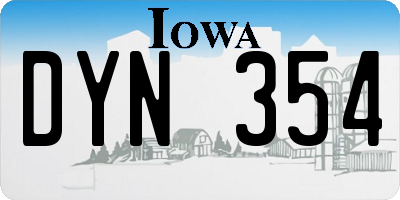 IA license plate DYN354