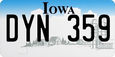 IA license plate DYN359