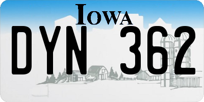 IA license plate DYN362