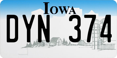 IA license plate DYN374