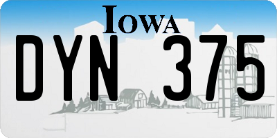 IA license plate DYN375