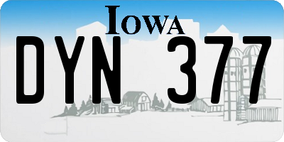 IA license plate DYN377