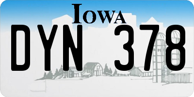IA license plate DYN378