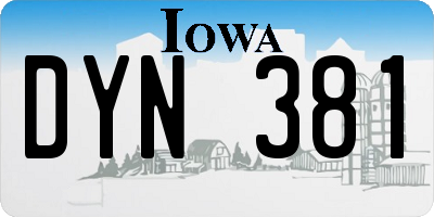 IA license plate DYN381